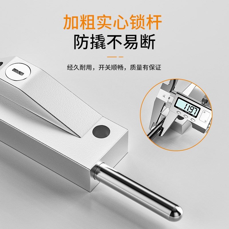 地锁旋转门锁有框玻璃门s锁铝合金双门插销落地插锁防盗自动插销