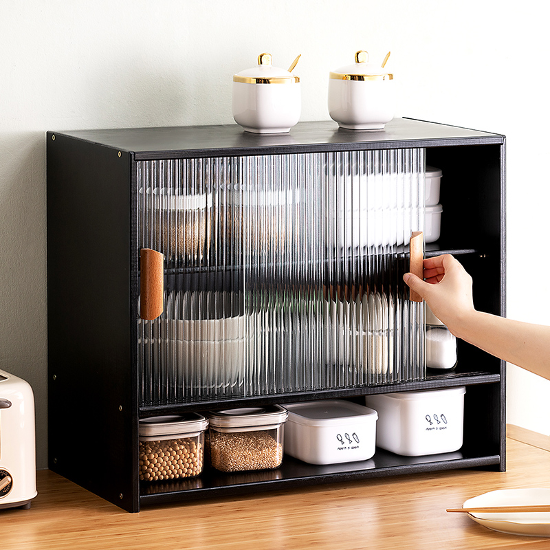 厨房碗盘柜置物架柜l式碗盘收纳层架盒碗架调味罐架碗筷柜子多功