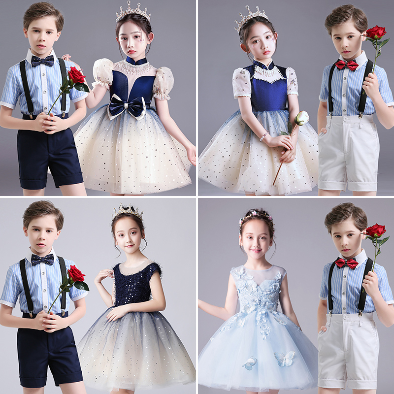 六一儿童a大合唱演出服小学生表演服男童礼服套装幼儿园女童蓬蓬