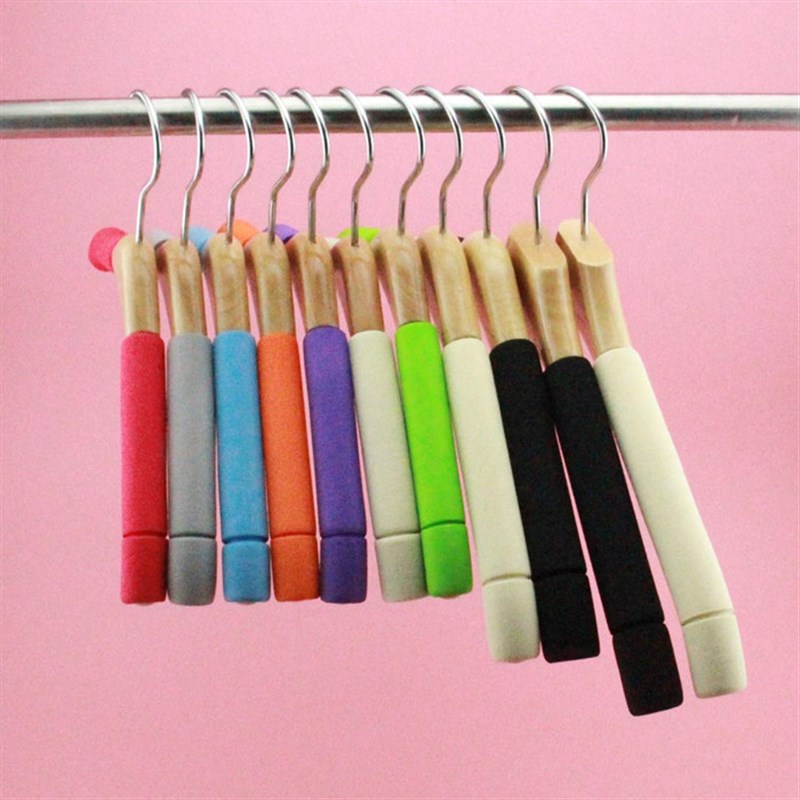 实木海绵衣架加粗防滑衣撑家用无痕衣挂服装店成S人裤架夹儿童木