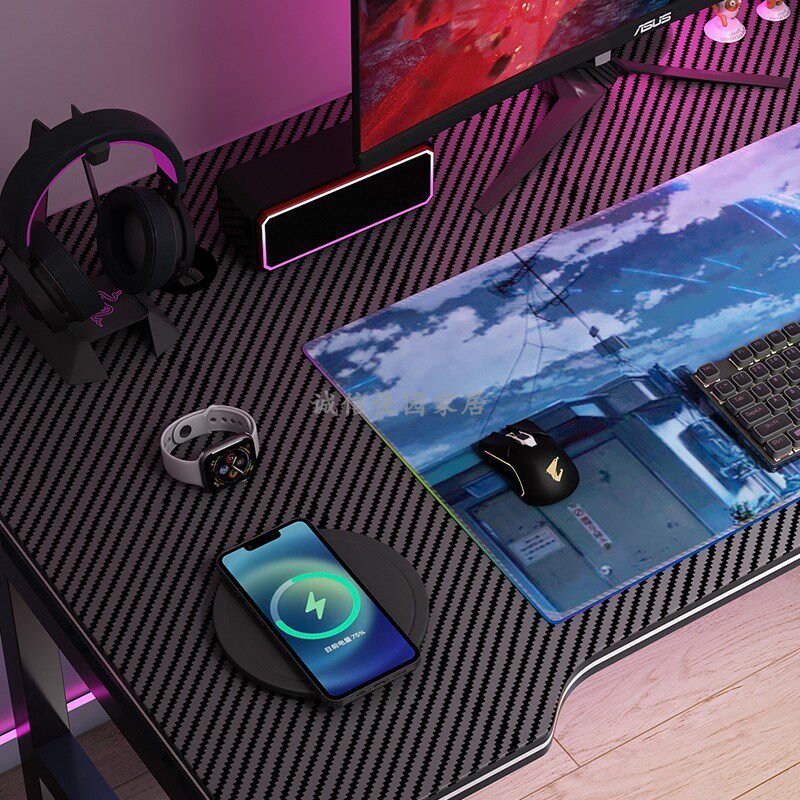 台式电脑桌家用电l竞桌卧室简易折叠桌太纤维桌子工作台书桌办公