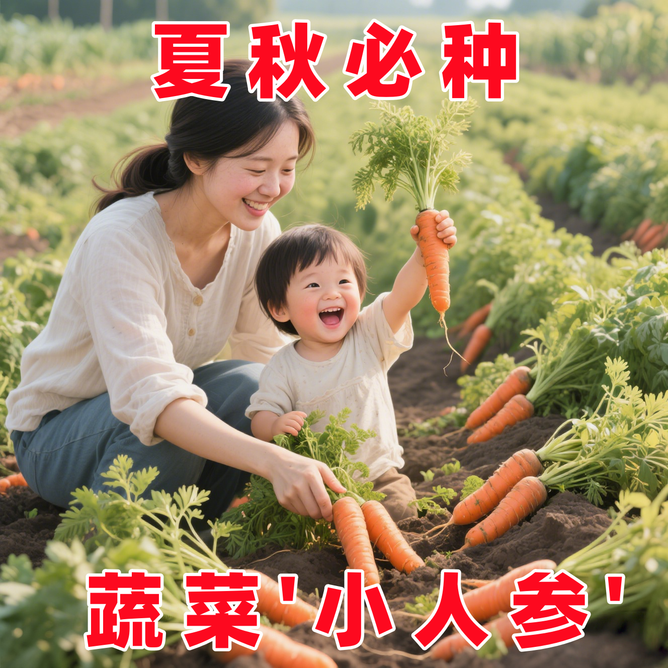 三红九寸胡萝卜种子耐热水果萝卜种籽庭院阳台菜园夏秋季蔬菜种孑