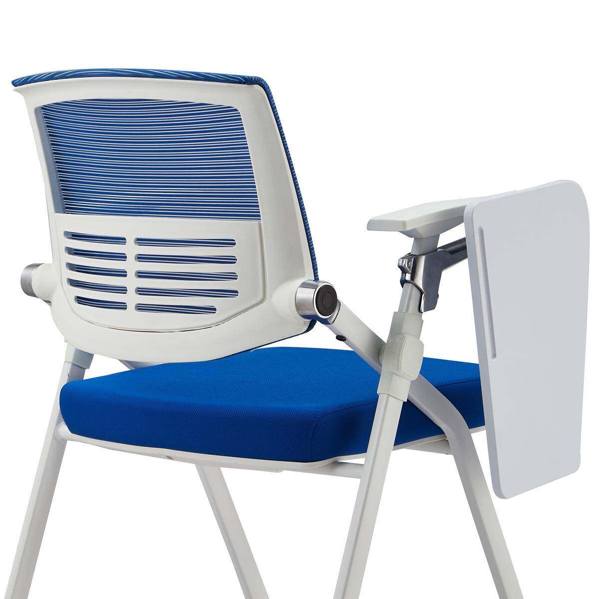 可折叠会议椅带写字板培训椅子带滑轮会议室椅子铝合金件连接白架