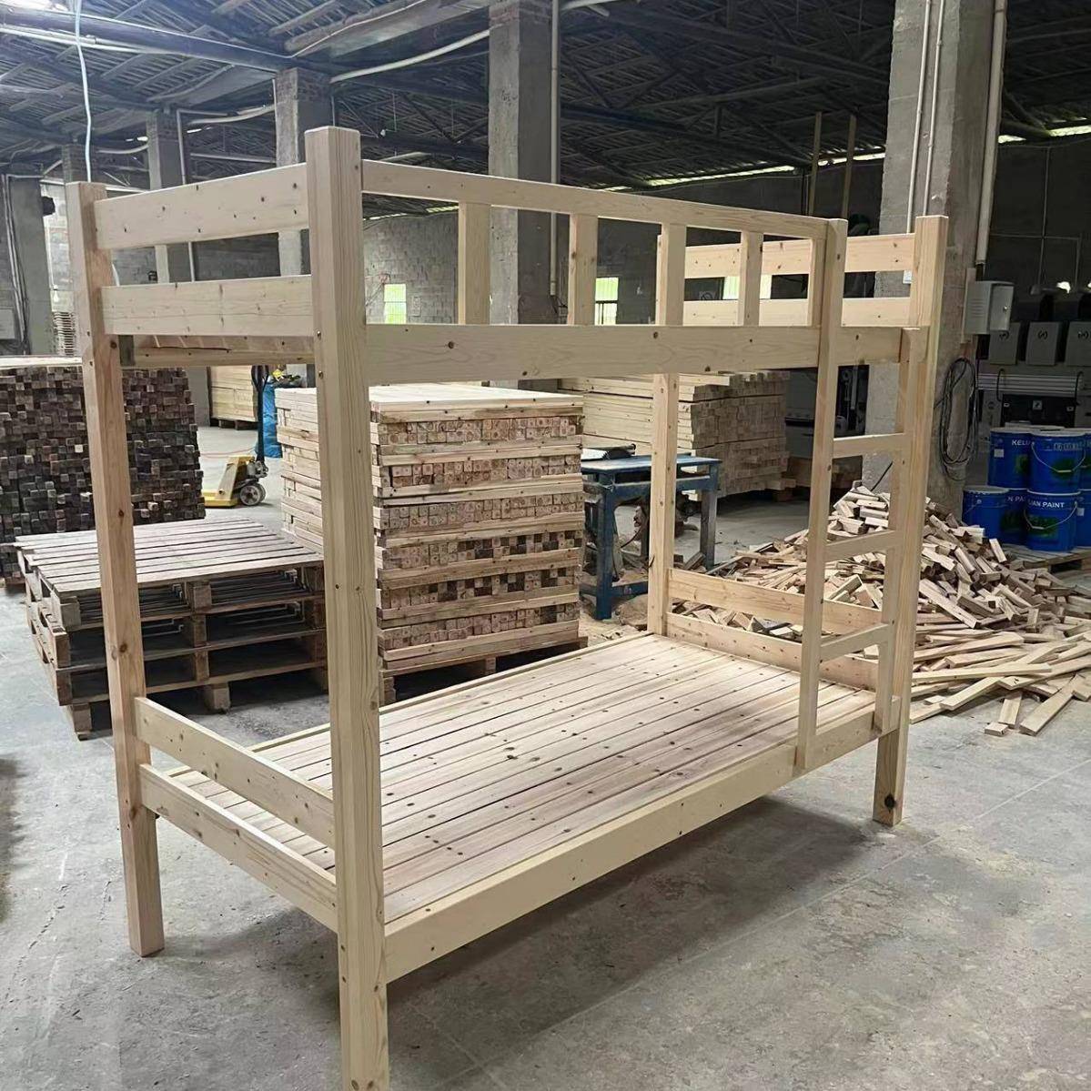 全橡木上下铺上下床双人高低床学校宿舍子母现货松木床同宽实木床