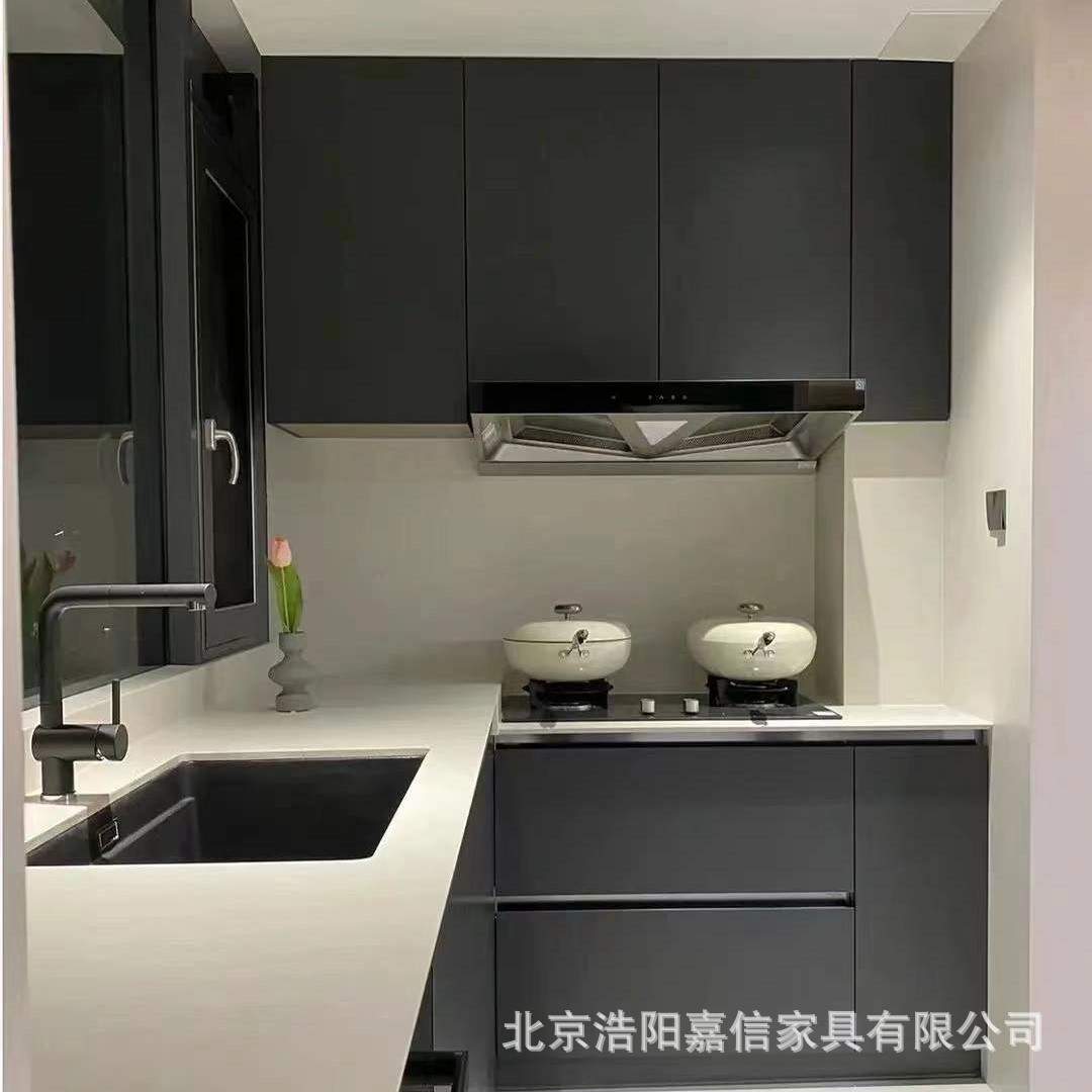 定 制现代轻奢克诺斯邦整体橱柜小户型开放式家用厨房橱柜
