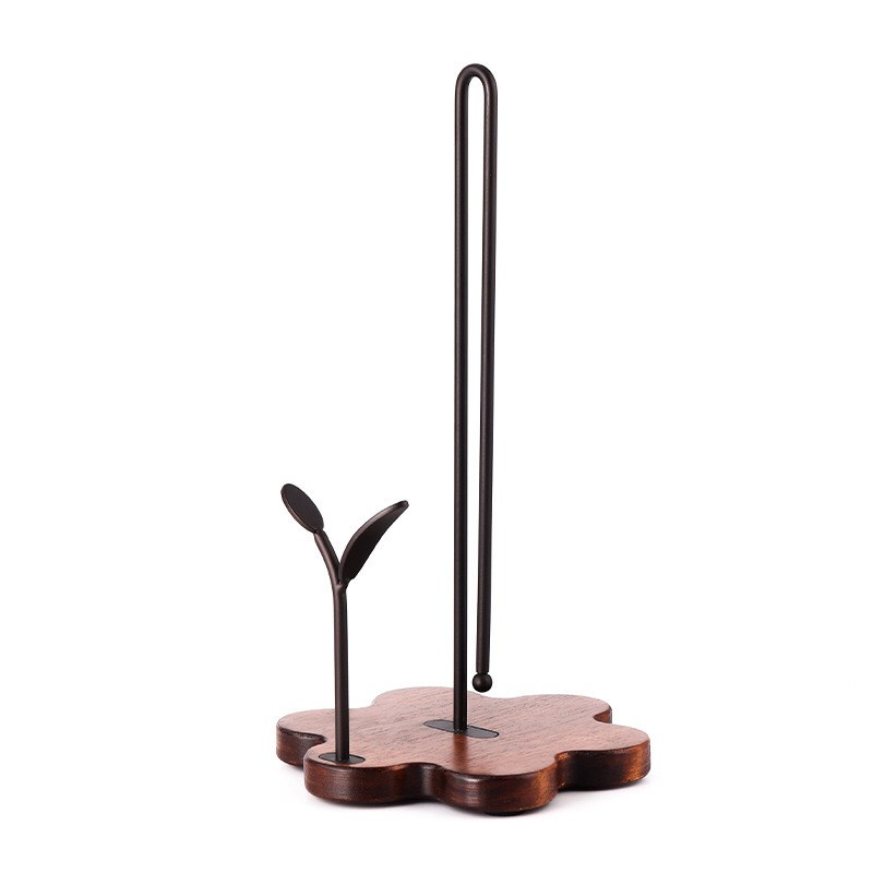 新款高档纸巾g座实木厨房吸油纸置物架立式卷纸架免打孔纸巾收纳