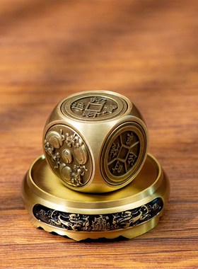 小铜记全铜六面魔方转转六面转转手把件男士好P玩解压把玩送人礼