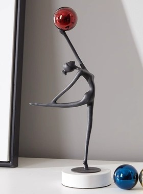 欧式轻奢抽象跳舞女孩人物艺术雕塑摆件客厅玄关Y样板房家居