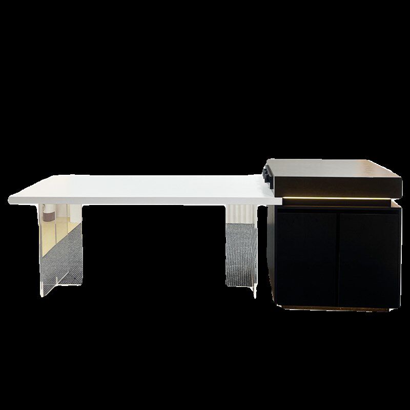 多功能岩板氛围灯岛台餐桌一体家用开放式厨房亚克力桌子吧台组合