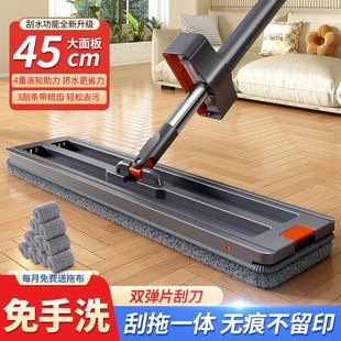 拖把家用2024新款拖布一拖净无水印超级好用的免手洗平板扦把地拖