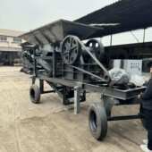 移动破碎机碎石机夹石机制沙机牵引移动小型固定式 粉碎机打砂机