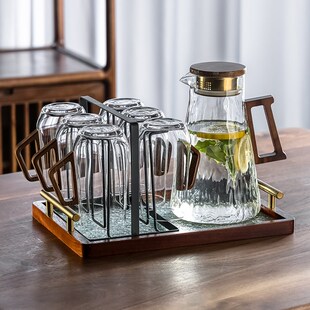 待客用 玻璃杯带把耐高温茶杯喝水杯家用客厅泡茶家庭杯子套装