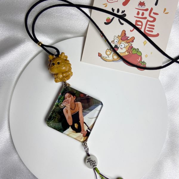 龙年兴隆双面照片定制汽车挂件吊坠送男女朋友生日父母礼物
