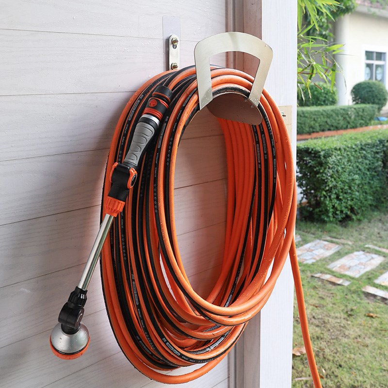 不锈钢挂墙壁浇花4分opvc软管收纳架洗车水管绕管器卷管盘管金属