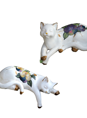 睡觉猫咪花架树脂k花园造景装饰园艺阳台庭院台阶摆件多肉花盆搭