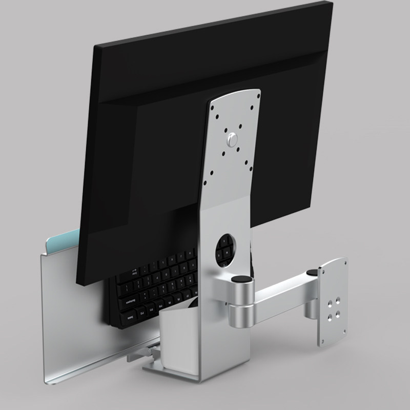 显示器键盘一体支架工业电脑萤幕悬臂壁挂显示屏机械臂带键盘托架