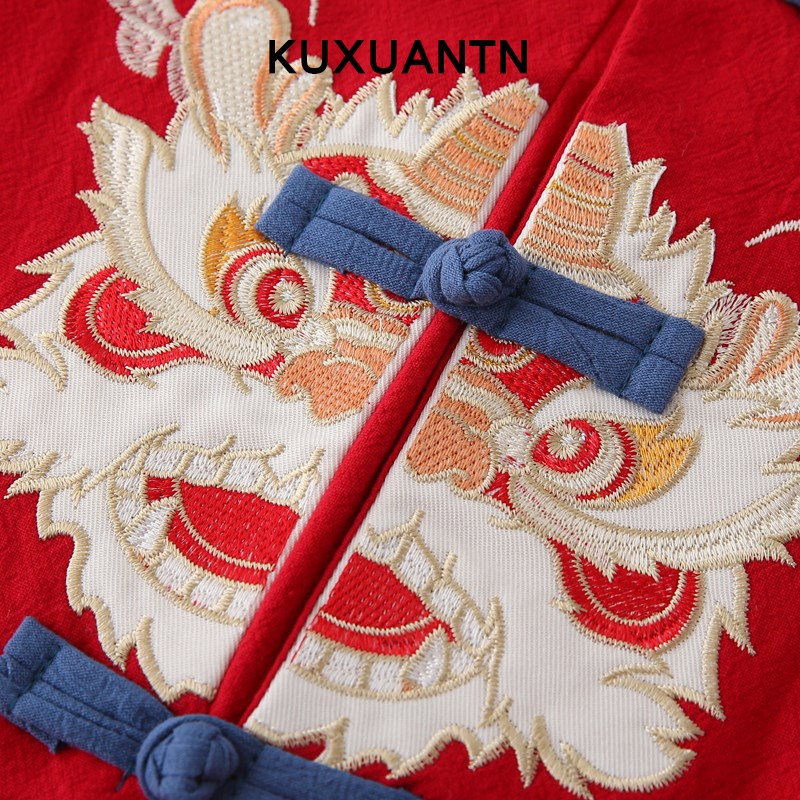 宝宝周岁礼服男童汉服中国风夏季薄款唐装儿童Q改良国学演出服古