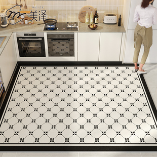 厨房专用o地垫防滑防水防油可擦全铺脚垫皮革门垫家用地 2024新款