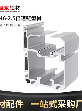 110146倍速链 2.5倍速链节距50.8铝型材BS25-C216A铝合金重型导轨