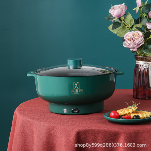 外卖不粘电锅学生宿舍多功能电煮锅电蒸锅家用电炒锅