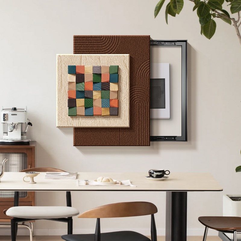 多巴胺立体实木电表箱装饰画2025新款配电箱遮挡挂画电闸盒盖面板,家居饰品,现代装饰画,淘宝优惠券,粉丝福利购,淘宝优惠卷