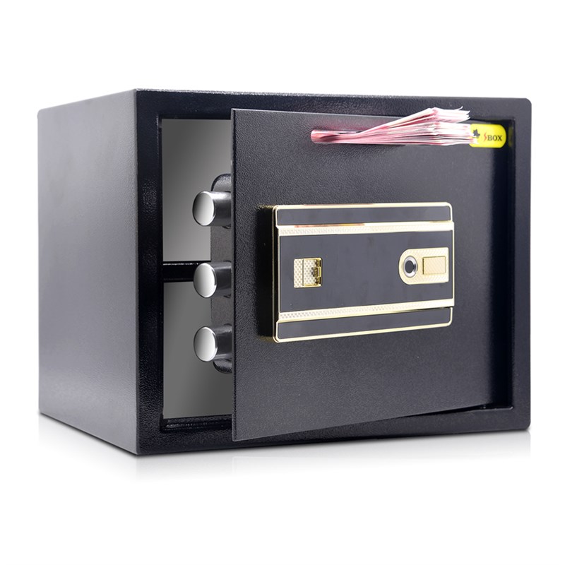 投币式保b险柜25/30CM酒店前台办公收银家用投钱存钱指纹保险箱