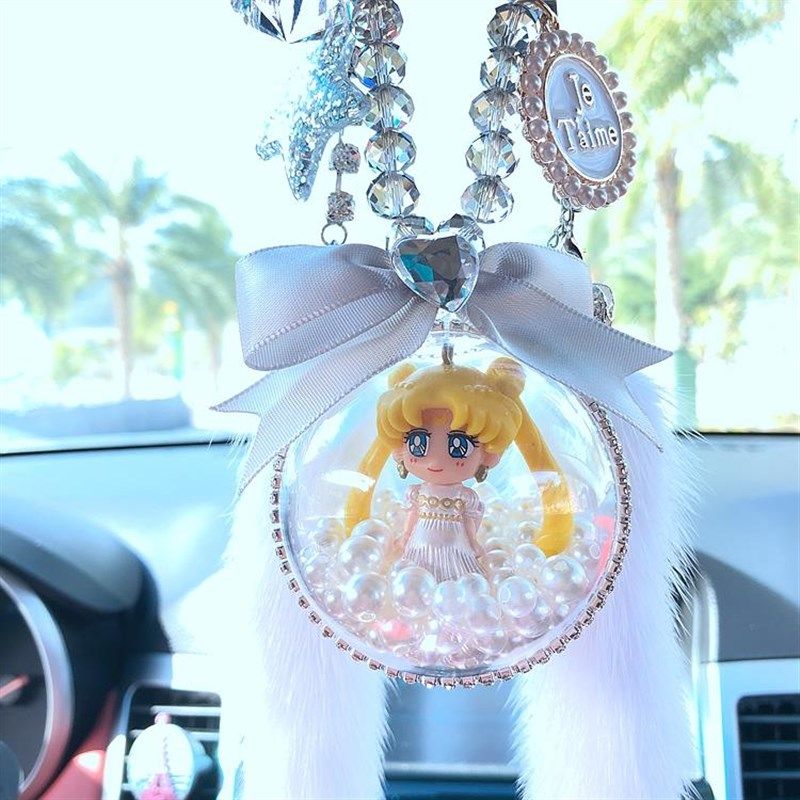 网红卡通可爱美少女汽车挂件女钥匙扣车内挂饰后视镜装饰吊饰礼物,汽车用品/电子/清洗/改装,车挂,淘宝优惠券,粉丝福利购,淘宝优惠卷