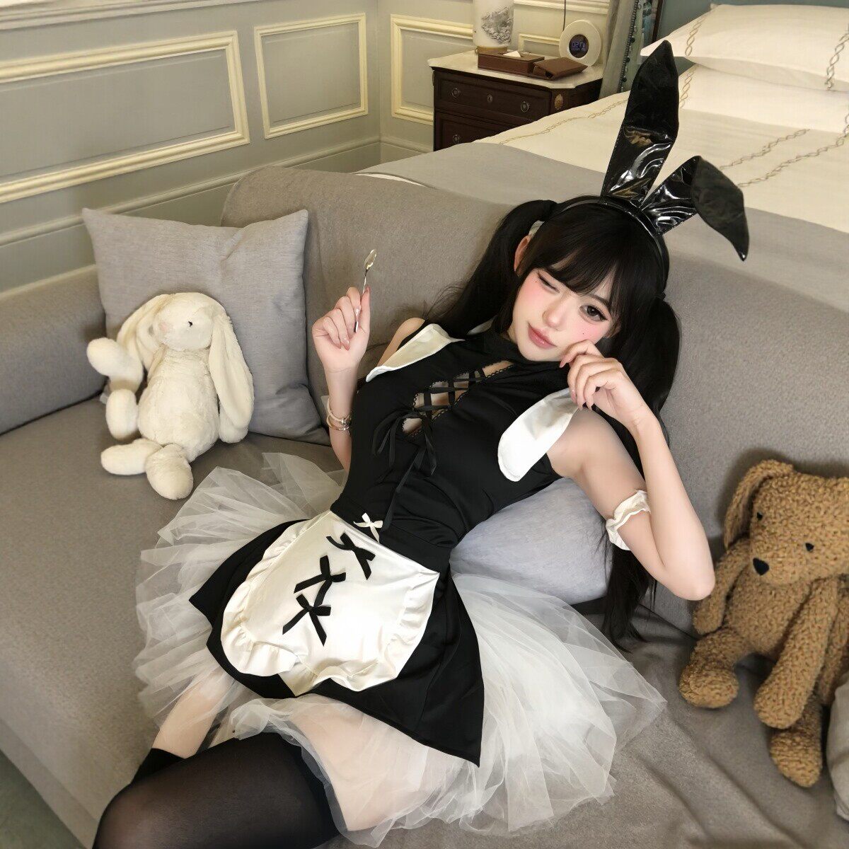 风情「兔兔女仆」纯欲女仆制服角色扮演性感兔女郎情趣内衣qqny女