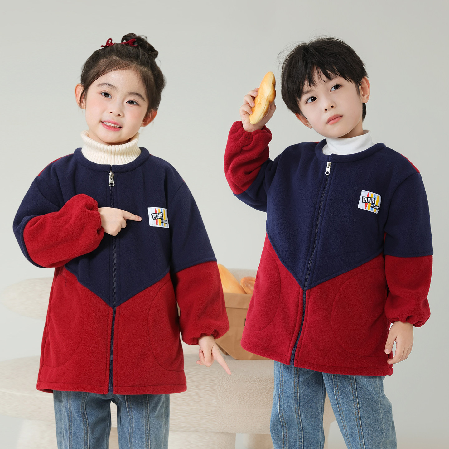 罩衣摇粒绒儿童秋冬2025新款羽绒服防脏外套幼儿园小学生校服罩衫,童装/婴儿装/亲子装,反穿衣/罩衣,淘宝优惠券,粉丝福利购,淘宝优惠卷