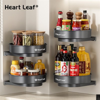 2025c新款厨房可旋转调料品置物架壁挂式免打孔墙上收纳调味料瓶