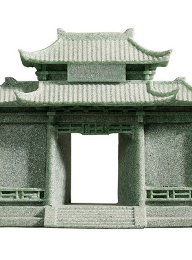 青砂石盆景造景摆件创意微景观大门牌坊摆设P假山流水装饰小配件