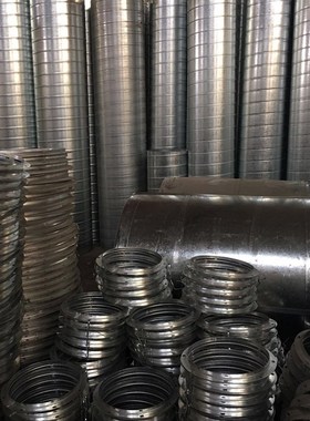 通风管道镀锌风管白铁皮风管共板排风管不锈钢排烟管方形螺旋风管