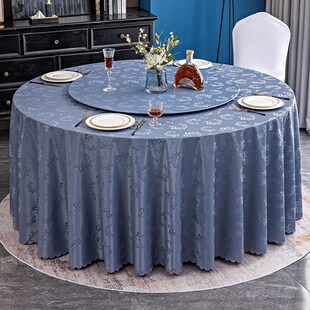 防水防油免洗餐桌布转盘套家用大圆桌圆形台布高级感轻奢酒店桌布