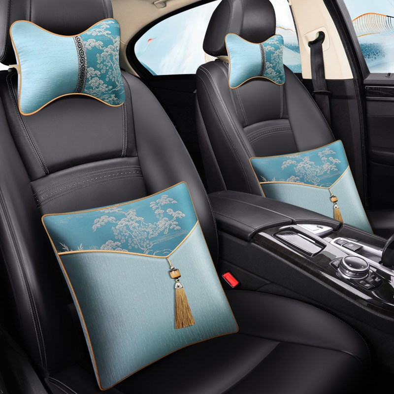 汽车抱枕车用车载l车内小车上头枕护颈腰靠垫可爱季四件套一对套