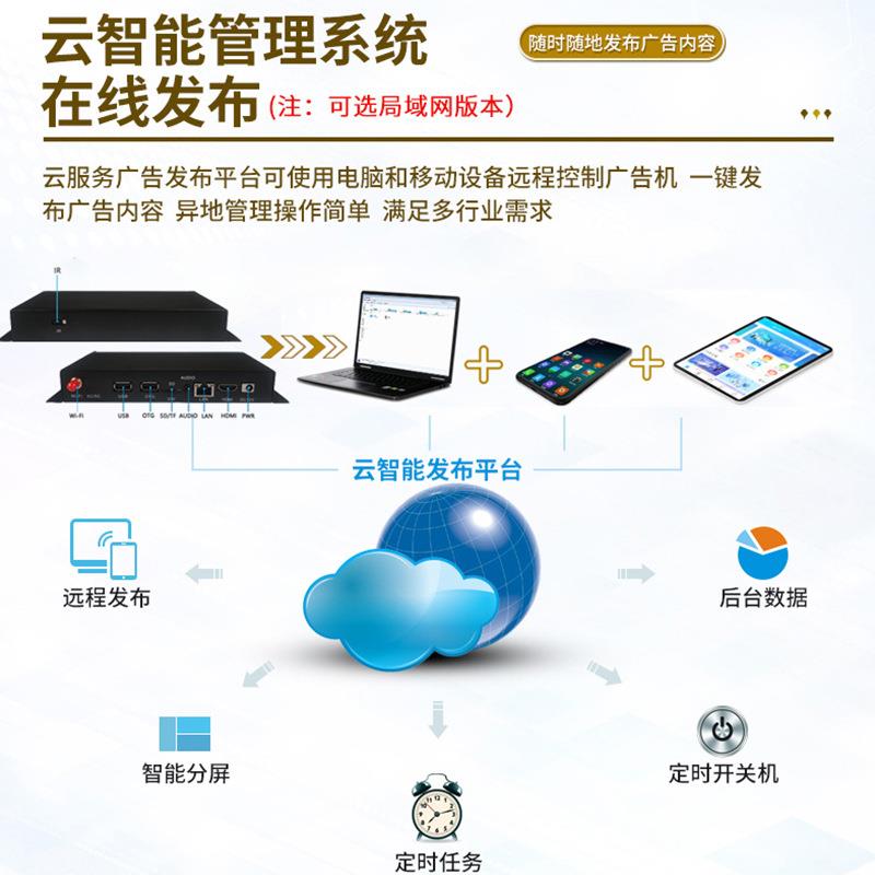 高清广告机播放盒子多媒体远程信息发布终端智能安卓网络播放器