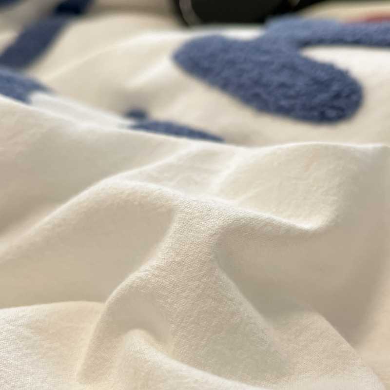 a类100纯棉毛巾绣水洗棉卡通可爱全棉床单被套床笠床品三件套