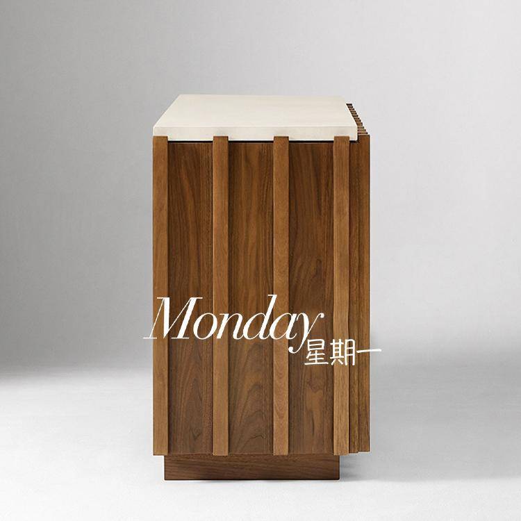 中古风条纹餐边柜客厅储物玄关柜创意设计师款可/ 家具