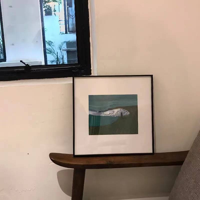 现代客厅装饰画法国插画师 风景餐厅油画方形画卡纸卧室小众壁画图片