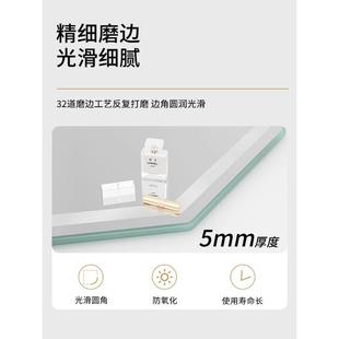 梳台镜子卧带灯梳妆镜壁挂免打孔室上墙智室能发妆702光菱形led浴