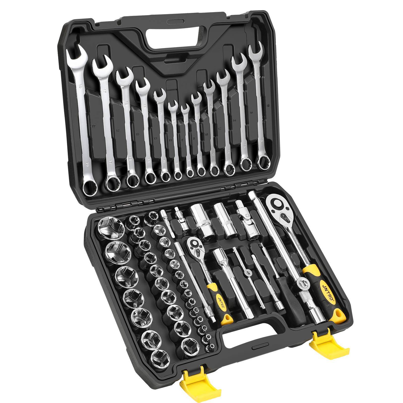 JN塞TRD24齿工大小APT飞61件套套筒合扳手火花组套装汽修车用具箱