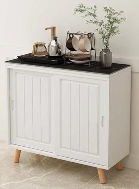 立行立芳欧式风GER格餐边岩柜能多功储物柜黑色板/白纹岩板双门