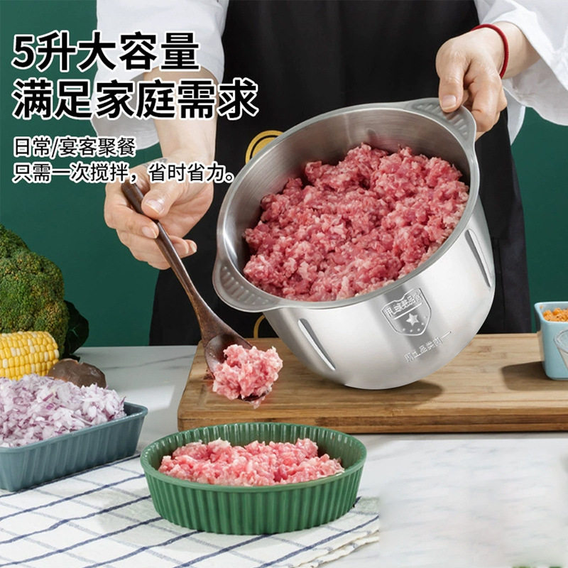 西稻多用途绞肉机家用5升大容量绞肉绞蒜绞菜不锈钢商用多功能