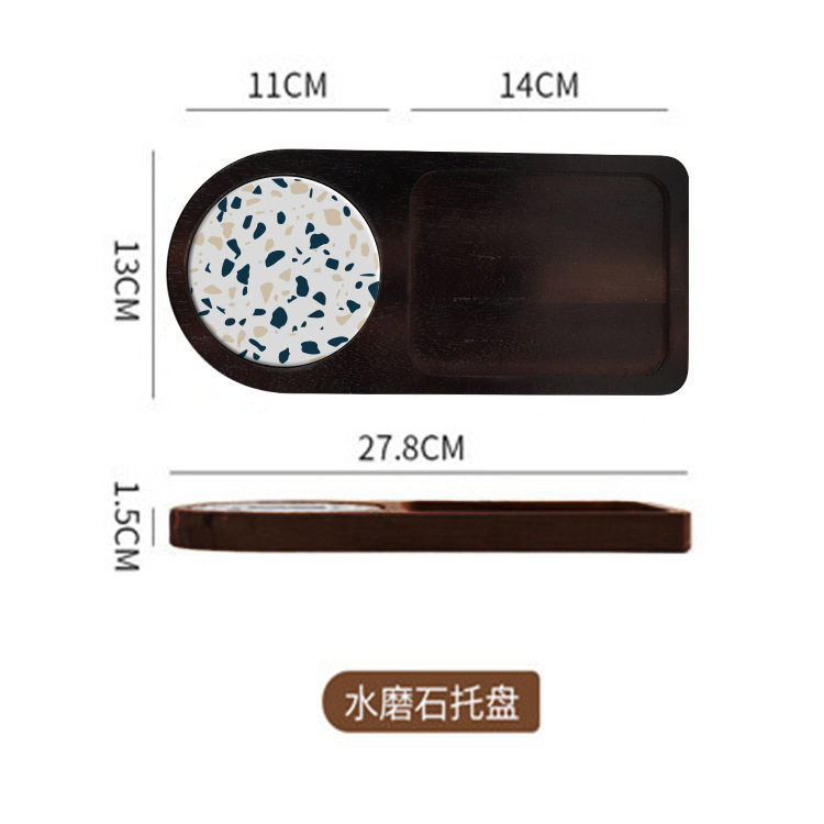 日式木制托盘复古面包点心甜品盘子相思木创意茶水蛋糕盘
