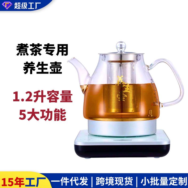 养生壶办公室小型迷你茶壶玻璃烧水壶电热煮中药锅家用1.2L电加热