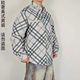 日本冈山 复古格子衬衫 牛仔外套男长袖 格纹老钱风美式 潮牌上衣