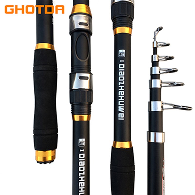 现货GHOTDA 2.1M -.6M Carp Fishig Rod feeder Hard FRP Carbo F