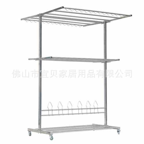 宜力不锈钢移动折叠T型cloth rack别墅庭院专用晾晒衣架挂衣架