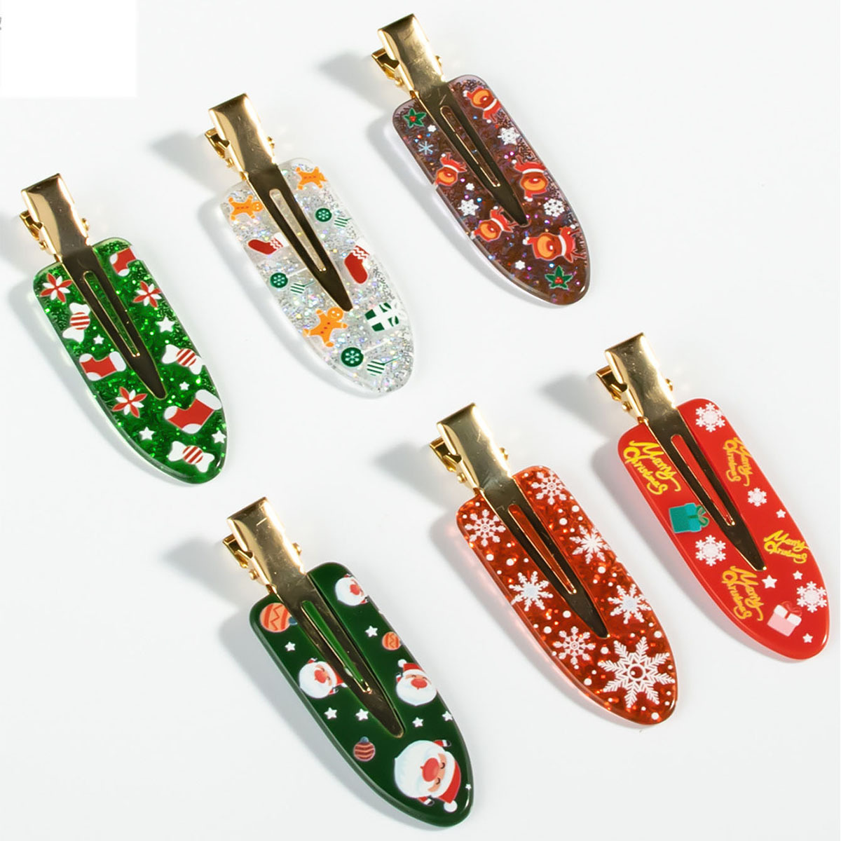 新款圣诞热卖侧边刘海夹无痕发夹女网红化妆顶夹无痕夹子源头工厂