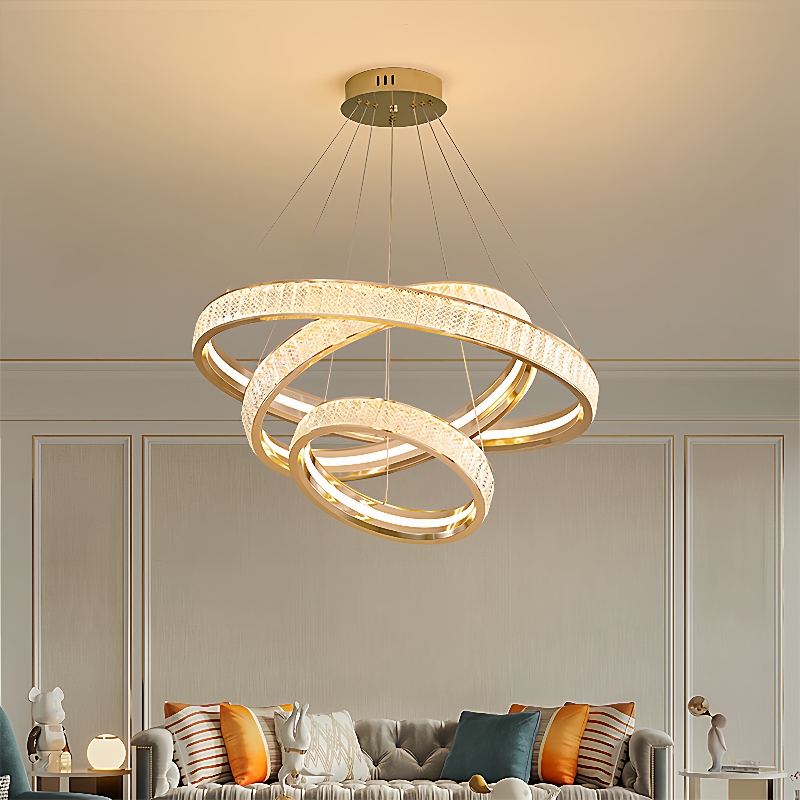 客厅灯吊灯简约现代LED水晶灯吸顶灯圆形轻奢大厅灯具餐厅卧室灯