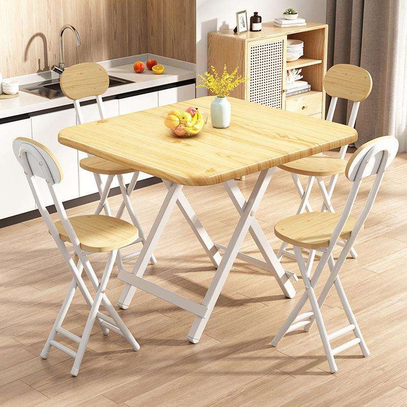 可折叠桌家用餐桌简易便携式饭桌出租房正方形小户型吃饭简约桌子